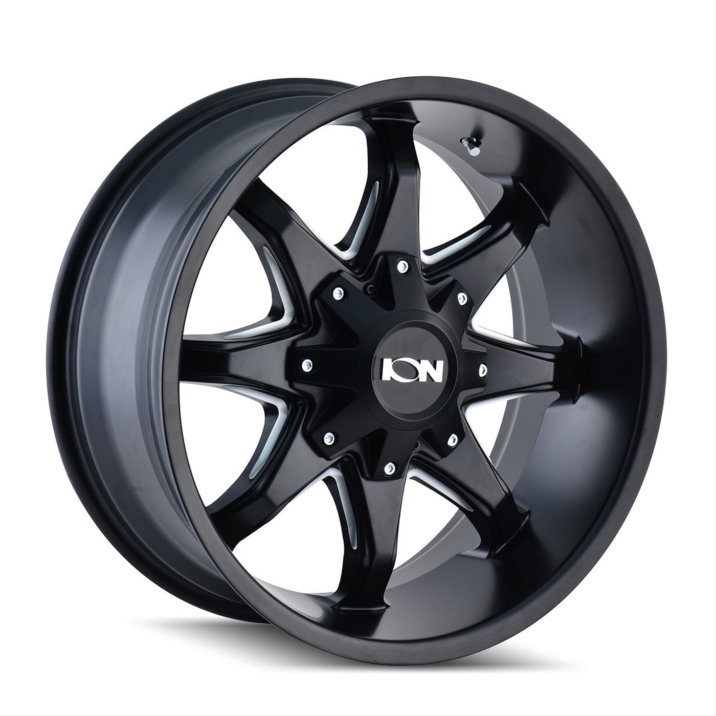ION Wheels Type 181 20x12 / 5x150 BP / -44mm Offset / 110mm Hub Satin Black/Milled Spokes Wheel - 181-2297M