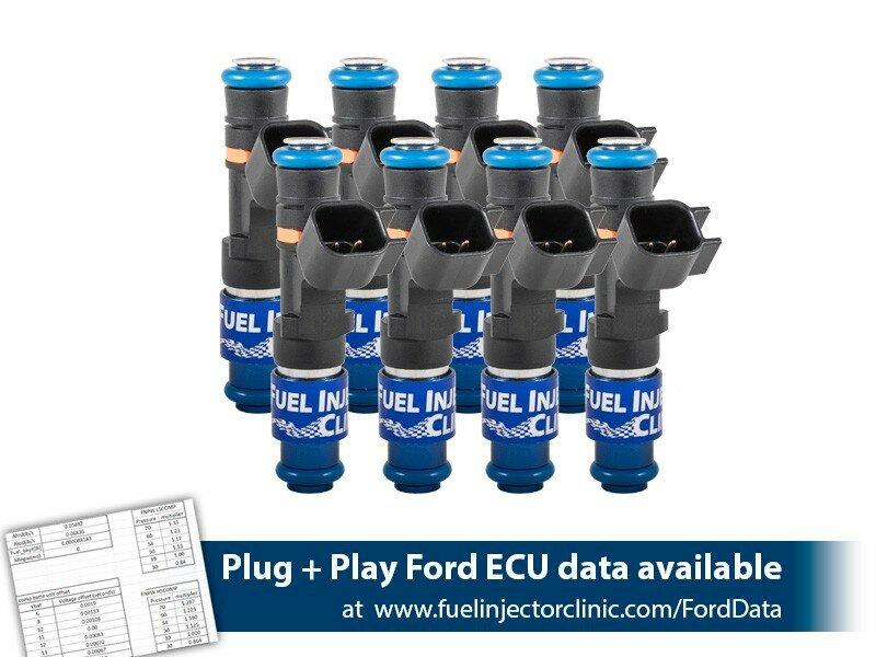 Fuel Injector Clinic 1000cc (95 lbs/hr at 43.5 PSI fuel pressure) Injector Set for Mustang GT (1987-2004)/ Cobra (1993-1998)(High-Z)