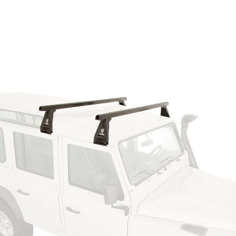 Rhino-Rack 93-94 Land Rover Defender 4 Door 4WD SUV Heavy Duty RL210 2 Bar Roof Rack - Black - JA0804