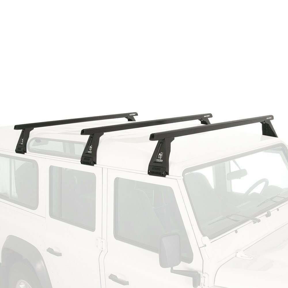 Rhino-Rack 93-94 Land Rover Defender 4 Door 4WD SUV Heavy Duty RL210 3 Bar Roof Rack - Black - JA0836