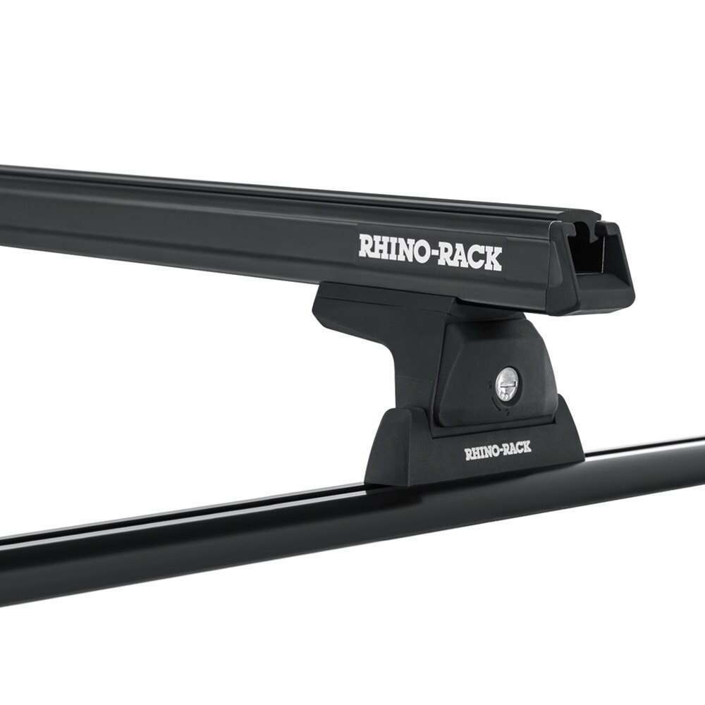 Rhino-Rack 19-21 Ford Ranger 4 Door Pick Up Heavy Duty RLT600 Track Mount 2 Bar Roof Rack - Black - JA6235