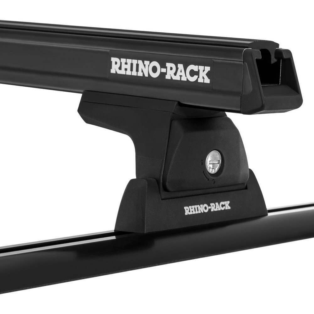 Rhino-Rack 07-18 Jeep Wrangler 2 Door SUV Heavy Duty RLT600 Track Mount 2 Bar Roof Rack - Black - JA6246