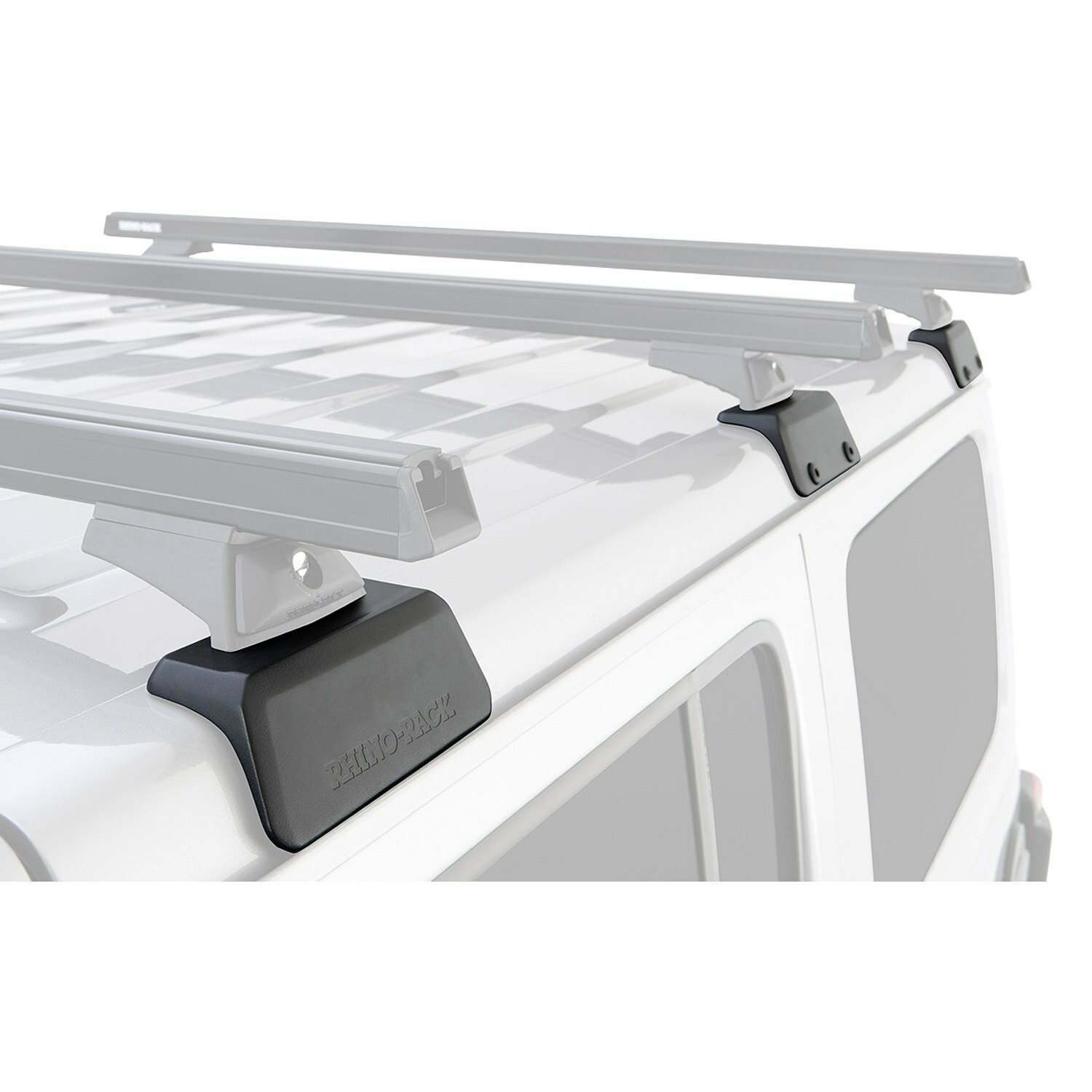 Rhino-Rack 18-21 Jeep Wrangler 4 Door SUV Heavy Duty RLT600 2 Bar Backbone Roof Rack - Black - JB0884