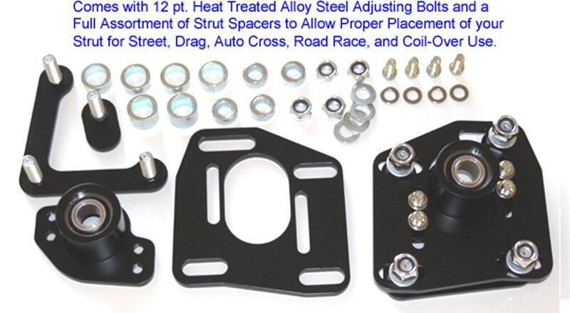 J&M 94-04 Mustang 4 Bolt Adjustable Caster Camber Plates