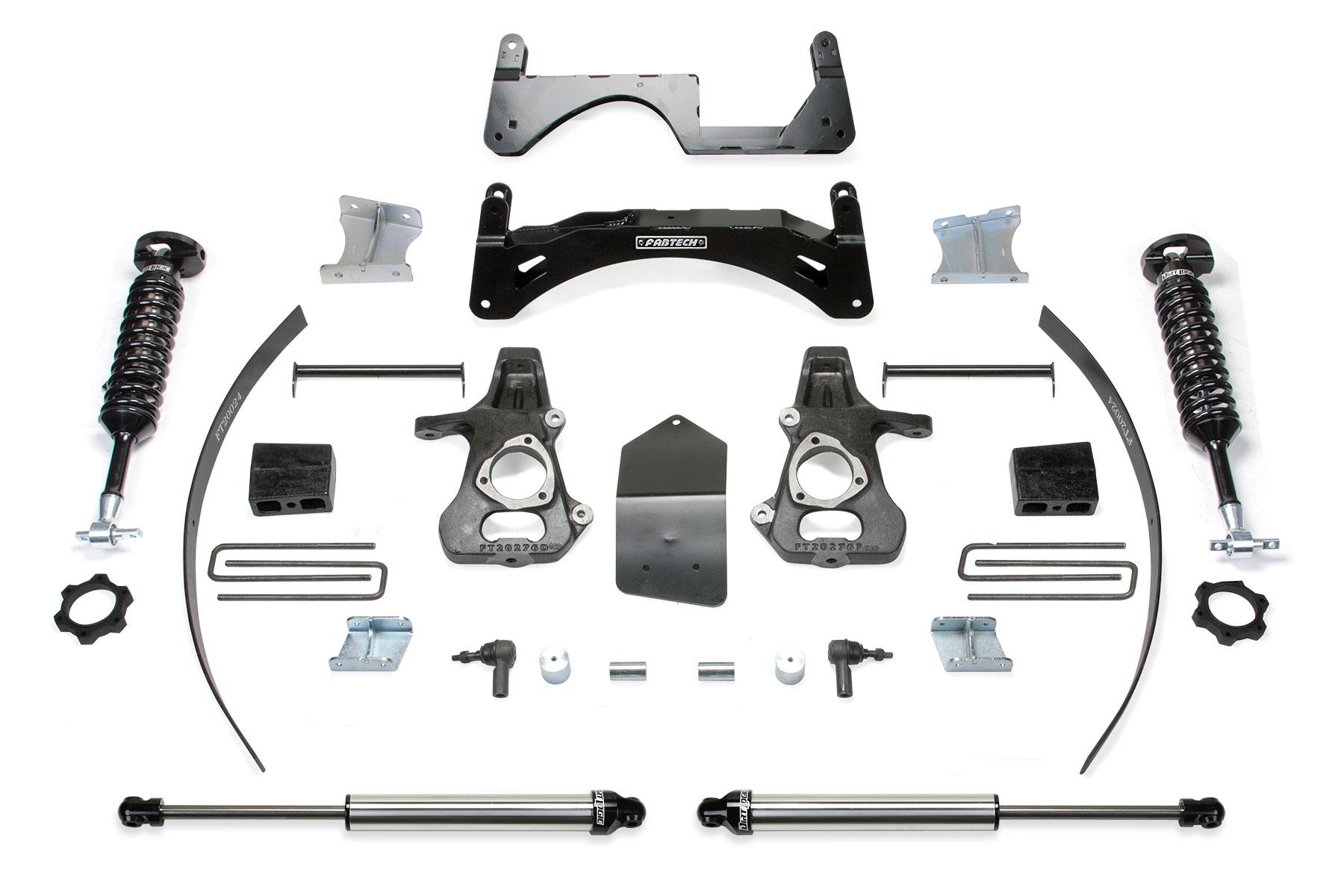 Fabtech 6" Basic Sys W/ Dl 2.5 & 2.25 14-18 Gm C/K1500 P/U W/ Oe Forg Stl Uca (2014-2018 Silverado 1500, Sierra 1500) - K1067DL