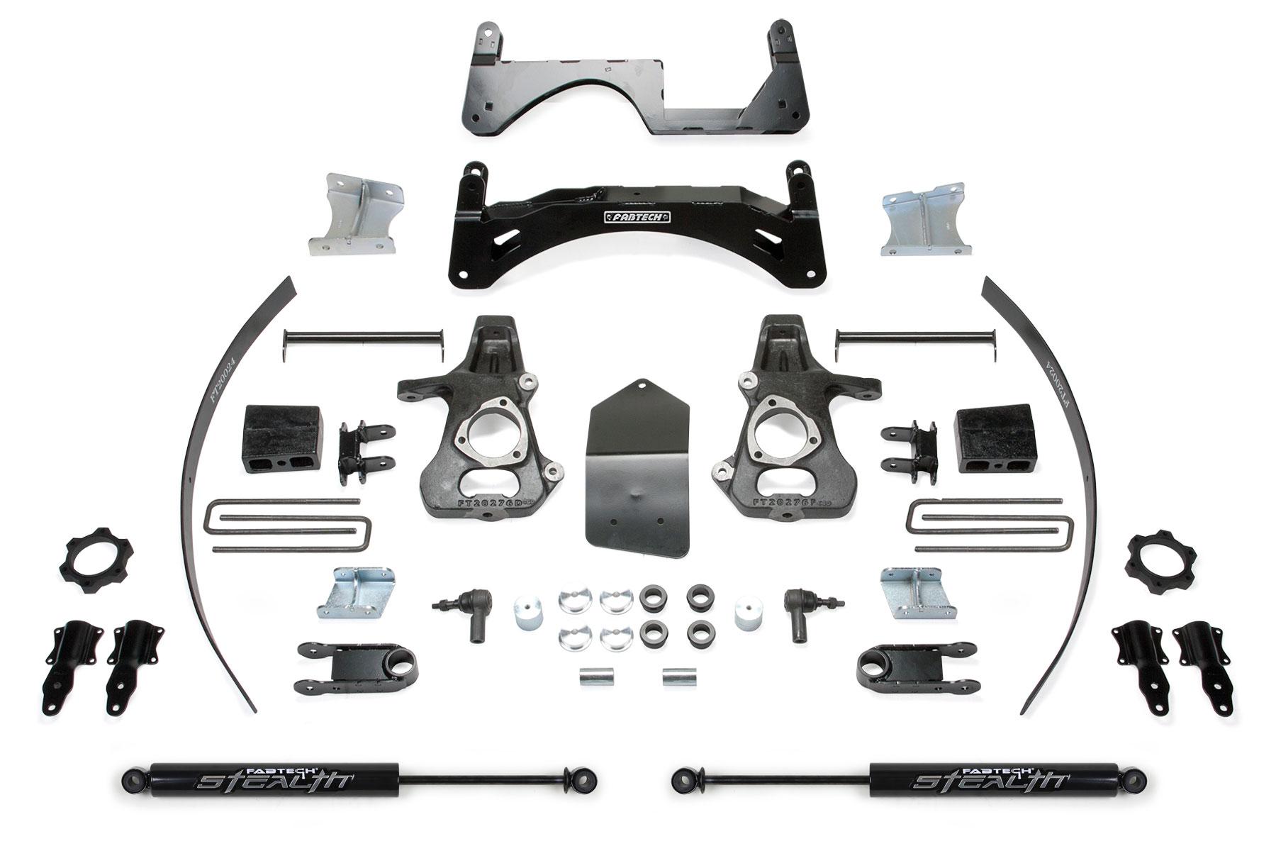 Fabtech 6" Basic Sys W/ Stealth 14-18 Gm C/K1500 P/U W/ Oe Forg Stl Uca (2014-2018 Silverado 1500, Sierra 1500) - K1067M