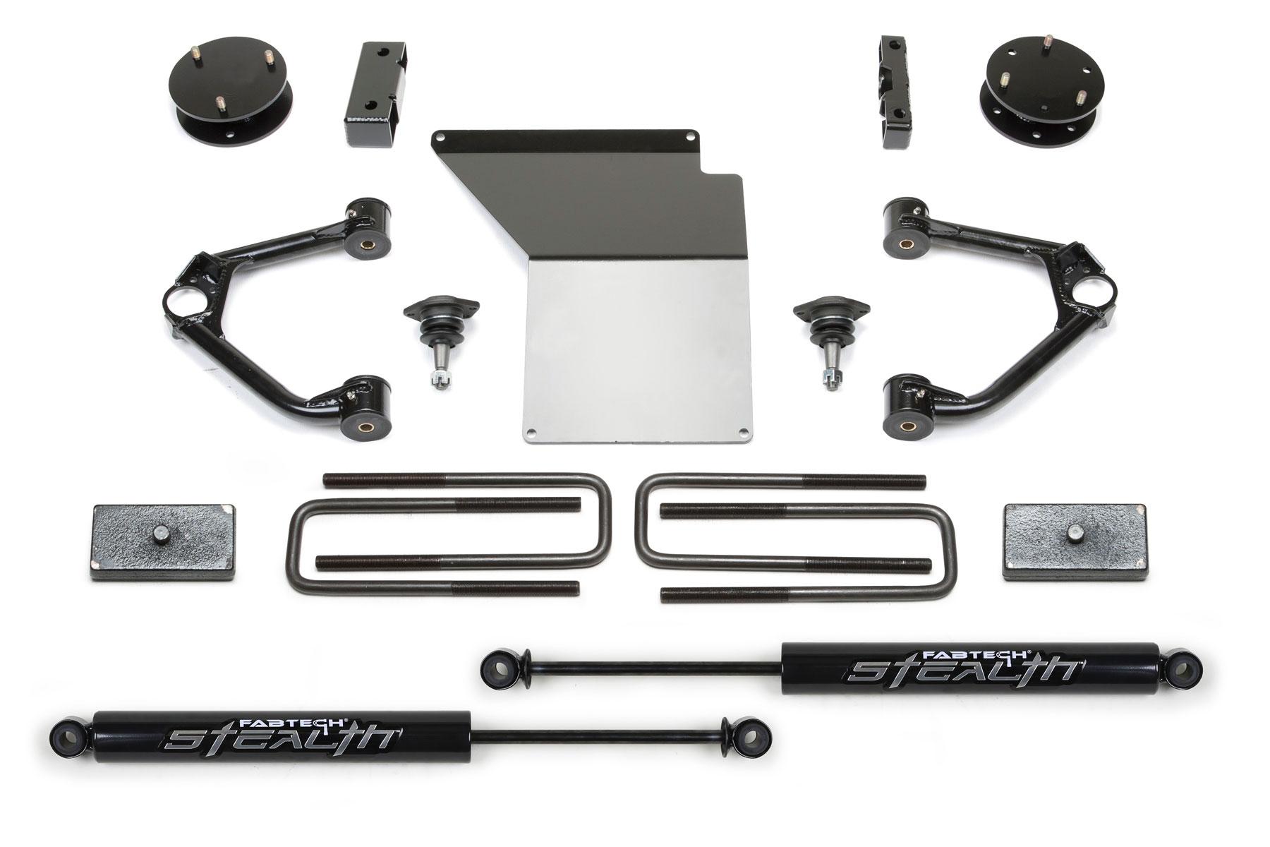 Fabtech 3" Budget Sys W/ Stealth 14-18 Gm C/K1500 P/U W/ Oe Alm Or Stmp Stl Uca (2014-2018 Silverado 1500, Sierra 1500) - K1070M