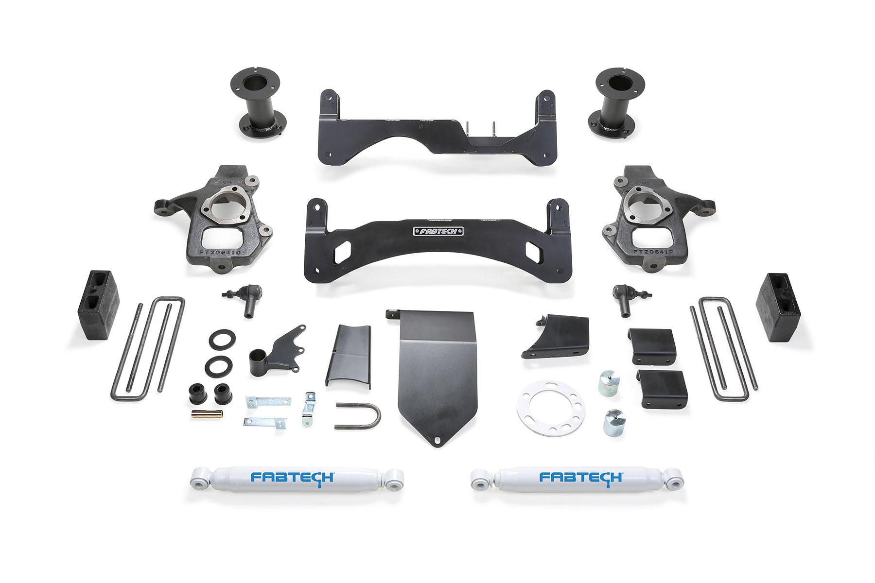 Fabtech 6" Basic Sys G2 W/ Perf Shks 14-18 Gm C/K1500 P/U W/ Oe Forg Stl Uca (2014-2018 Silverado 1500, Sierra 1500) - K1083
