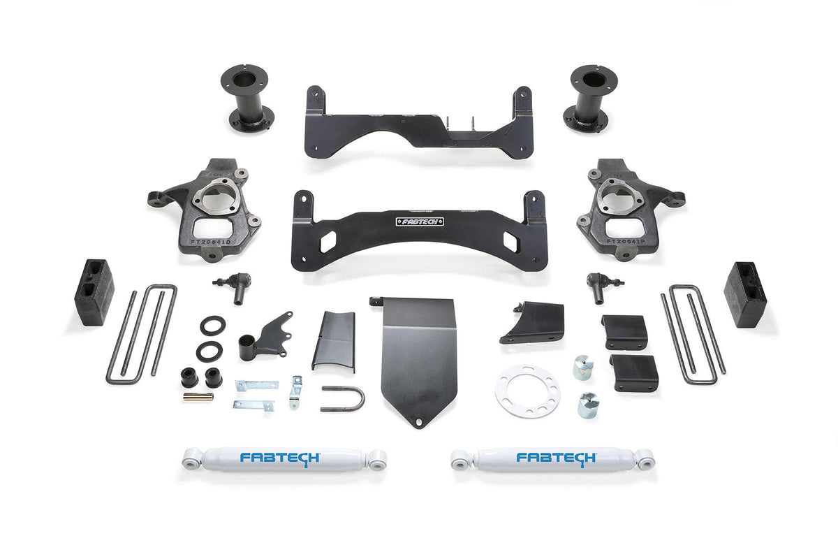 Fabtech 6" Basic Sys G2 W/ Perf Shks 14-18 Gm C/K1500 P/U W/ Oe Alm Or Stmp Stl Uca (2014-2018 Silverado 1500, Sierra 1500) - K1084