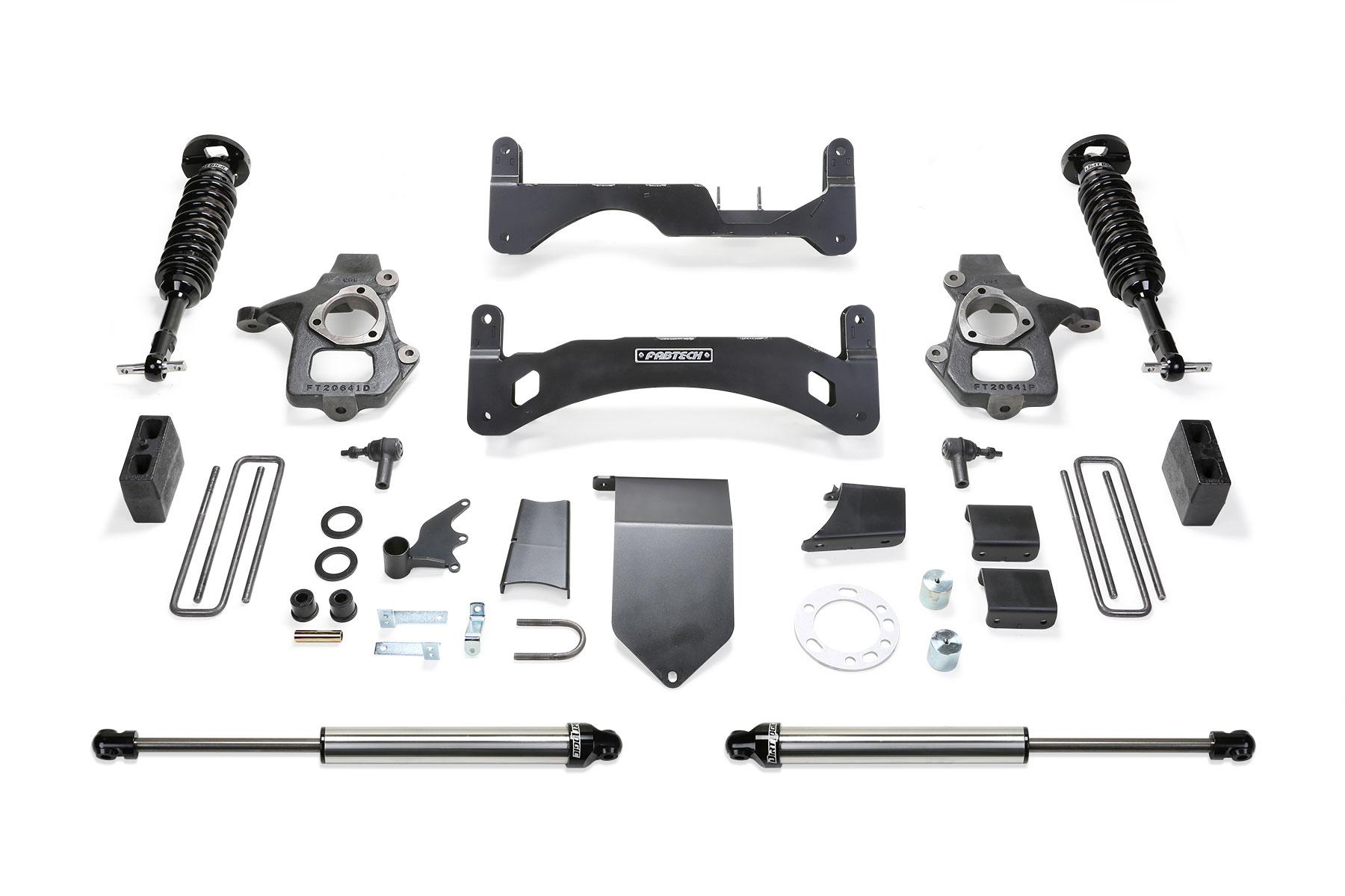 Fabtech 6" Perf Sys G2 W/Dl 2.5 & 2.25 14-18 Gm C/K1500 P/U W/ Oe Alm Or Stmp Stl Uca (2014-2018 Silverado 1500, Sierra 1500) - K1084DL