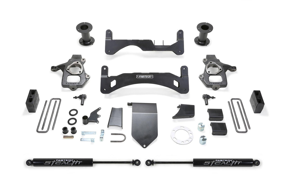 Fabtech 6" Basic Sys G2 W/ Stealth 14-18 Gm C/K1500 P/U W/ Oe Alm Or Stmp Stl Uca (2014-2018 Silverado 1500, Sierra 1500) - K1084M