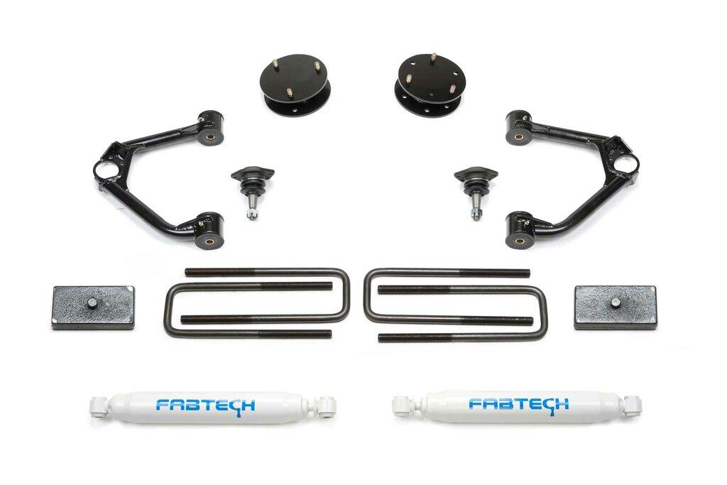 Fabtech 3" Budget Sys W/ Perf Shks 2019-20 Gm C/K1500 P/U (2019-2020 Silverado 1500, Sierra 1500) - K1126
