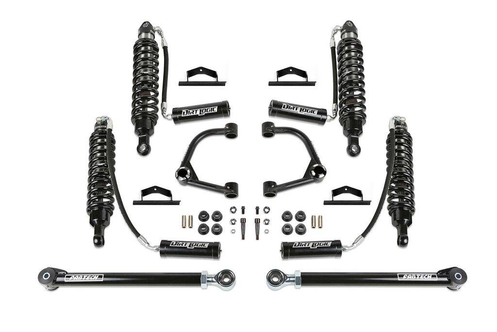 Fabtech 3" Uniball UCA Lift Kit - Front Dirt Logic 2.5 Resi Coilovers & Rear Dirty Logic Resi Coilovers (2021-2025 Ford Bronco 4WD) - K2378DL