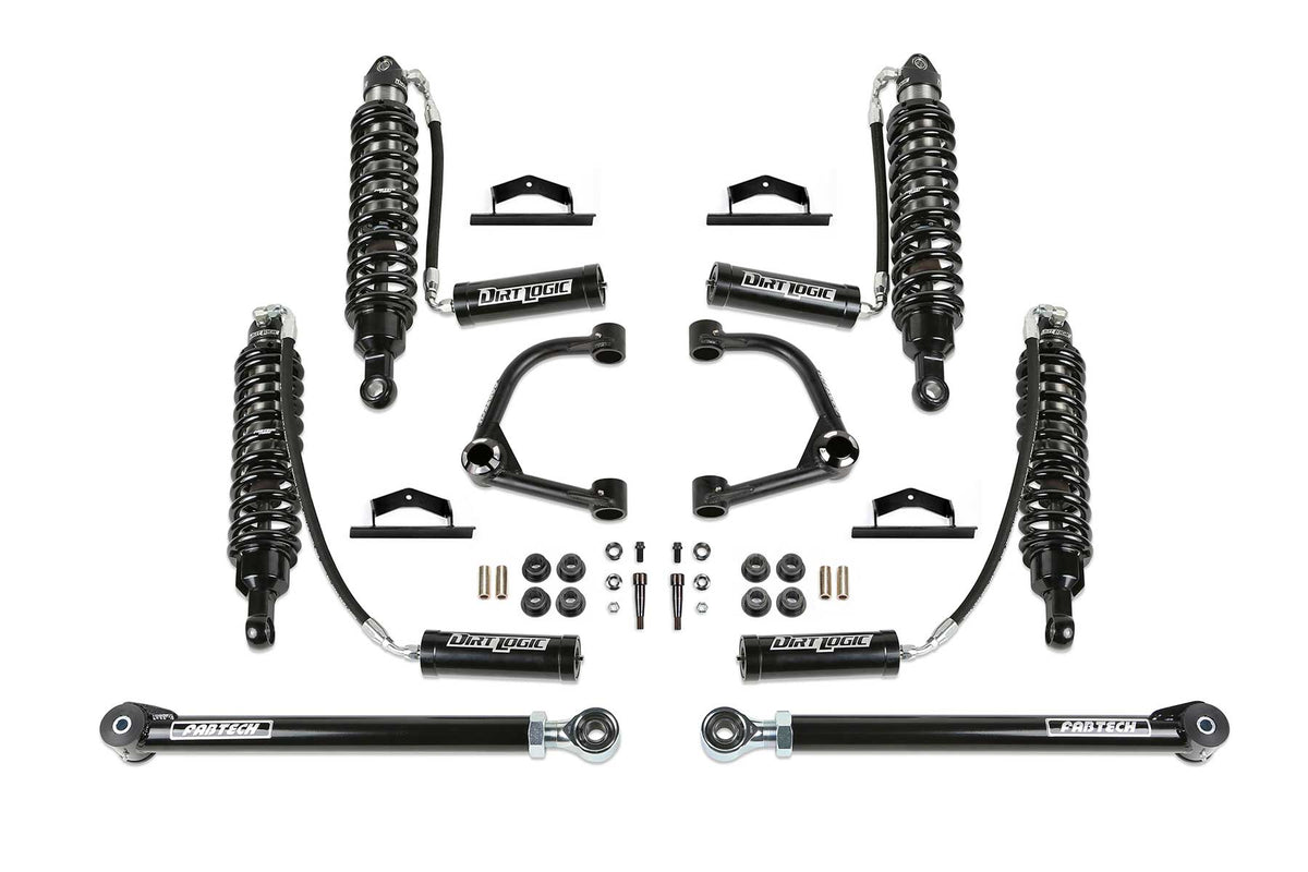 Fabtech 4" Uniball UCA Lift Kit - Front Dirt Logic 2.5 Resi Coilovers & Rear Dirt Logic Resi Coilovers (2021-2025 Ford Bronco 4WD) - K2385DL