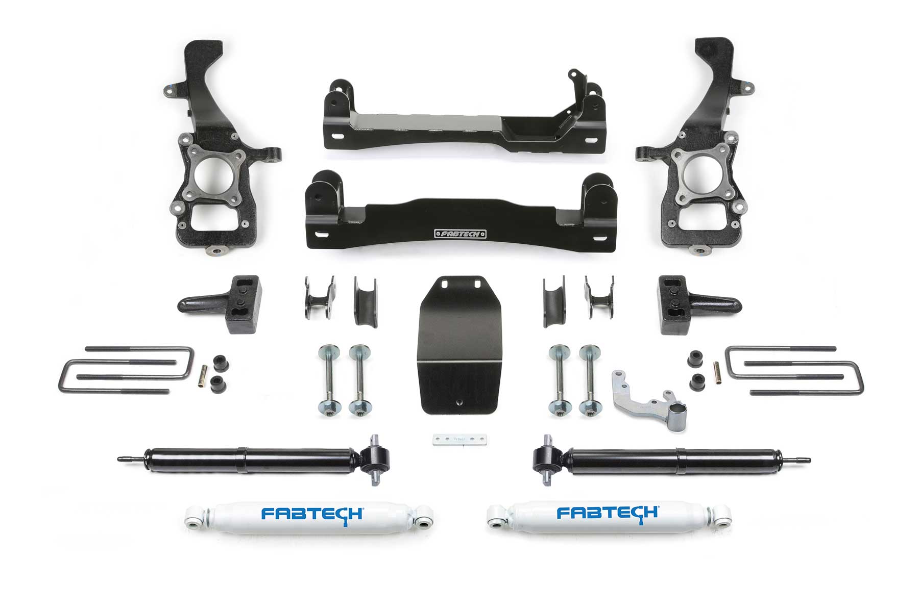 Fabtech 4" BASIC SYS W/ RR PERF SHKS 2021 FORD F150 4WD (2021 F-150 King Ranch, F-150 Lariat, F-150 Limited, F-150 Platinum, F-150 XL, F-150 XLT) - K2386