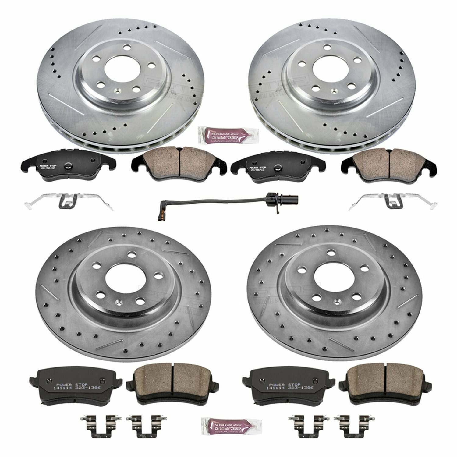 Power Stop 09-11 Audi A4 Front & Rear Z26 Street Warrior Brake Kit - K5754-26