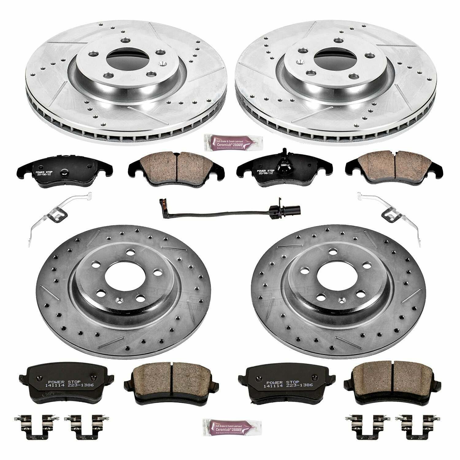 Power Stop 12-16 Audi A4 Front & Rear Z26 Street Warrior Brake Kit - K6134-26