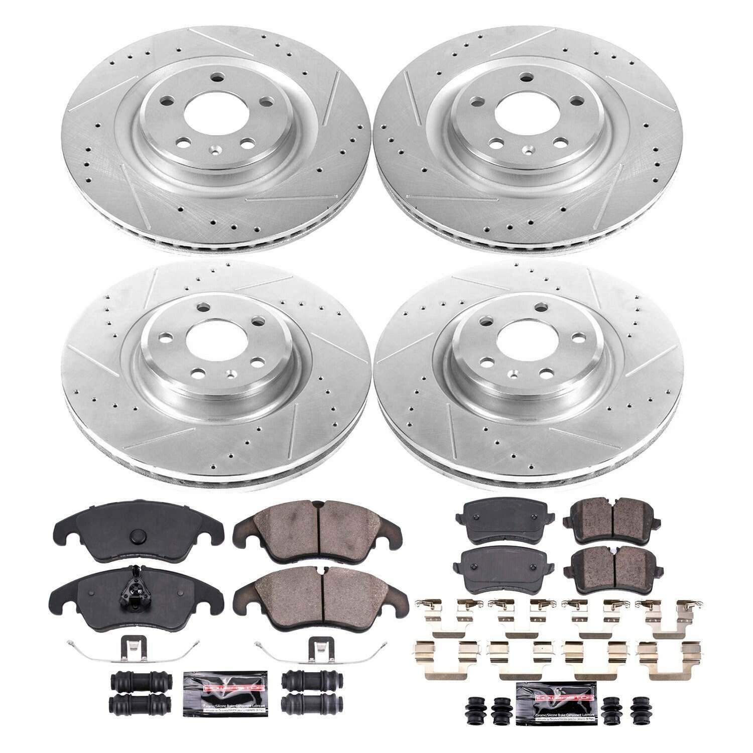 Power Stop 14-18 Audi A6 Front & Rear Z26 Street Warrior Brake Kit - K6141-26