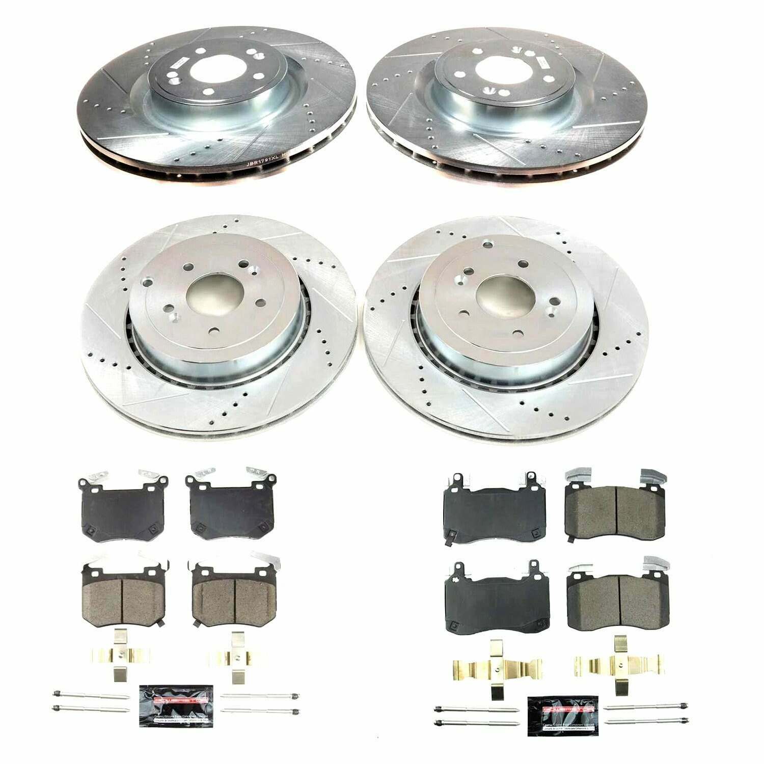 Power Stop 18-20 Kia Stinger/19-21 Genesis G7 Front & Rear Z23 Evolution Sport Brake Pads w/Hardware - K8510
