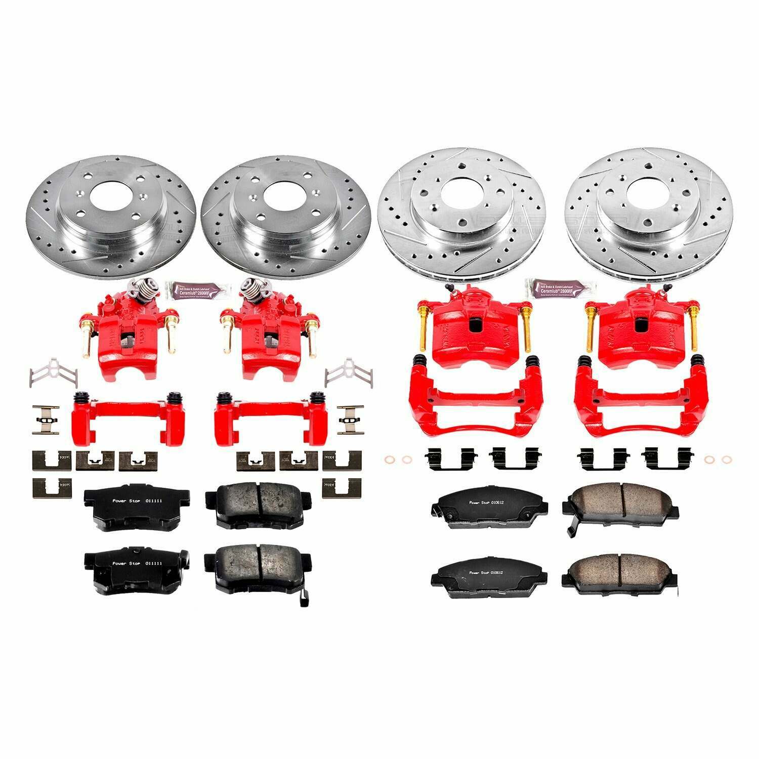 Power Stop 92-96 Honda Prelude Front & Rear Z26 Street Warrior Brake Kit w/Calipers - KC1034-26