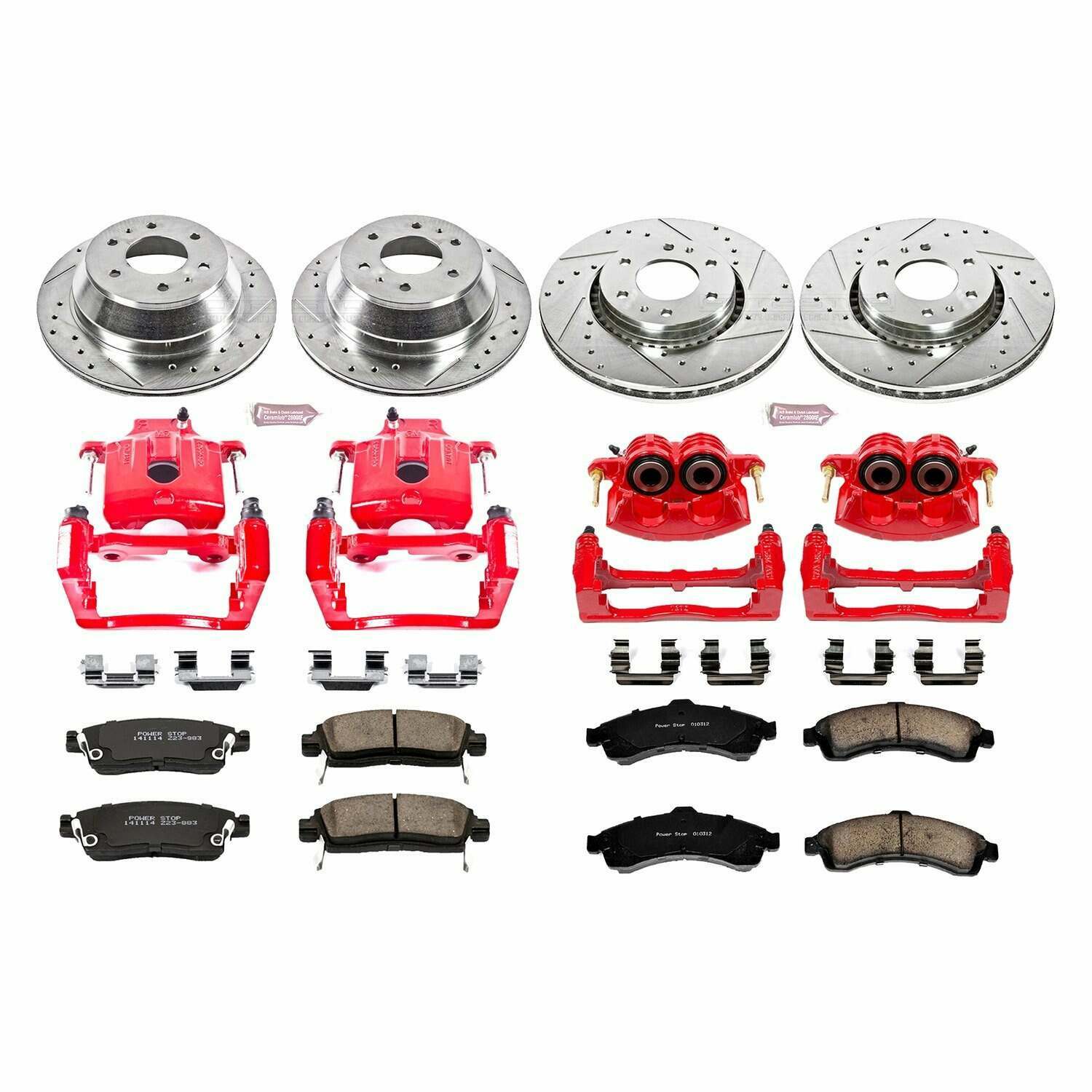 Power Stop 2005 Saab 9-7x Front & Rear Z23 Evolution Sport Brake Kit w/Calipers - KC2062A