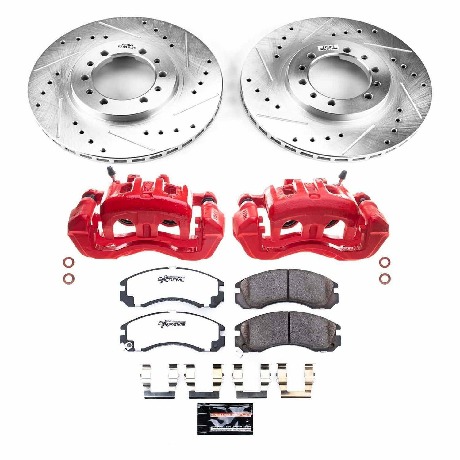 Power Stop 96-91 Mitsubishi Montero Front Z26 Street Warrior Brake Kit w/Calipers - KC4981-26