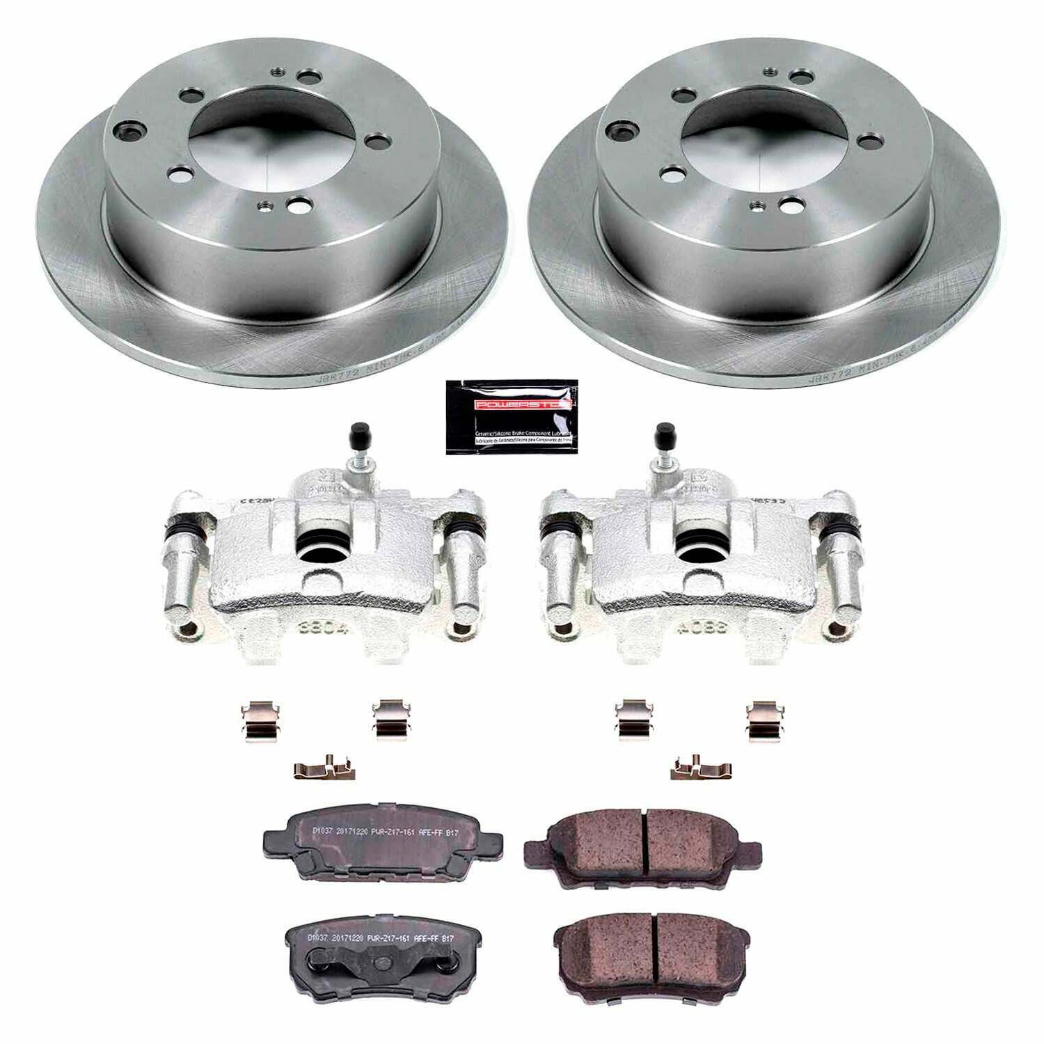 Power Stop 04-06 Mitsubishi Lancer Rear Autospecialty Brake Kit w/Calipers - KCOE1202