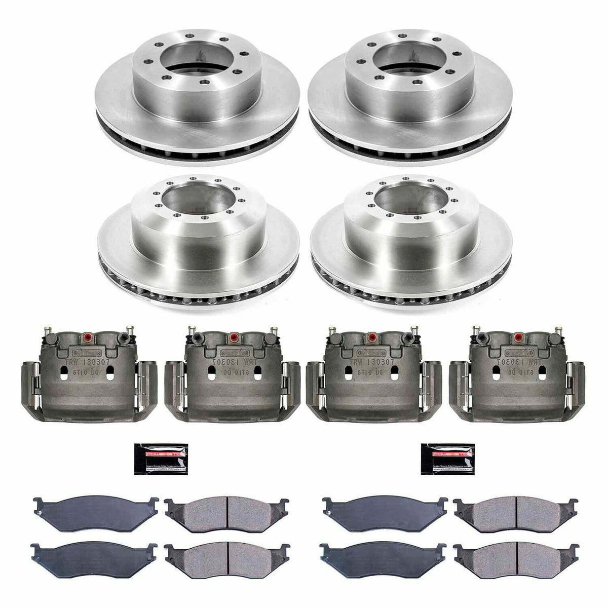 Power Stop 2002 Ford E-550 Econoline Super Duty Front & Rear Autospecialty Kit w/Cals - KCOE4416