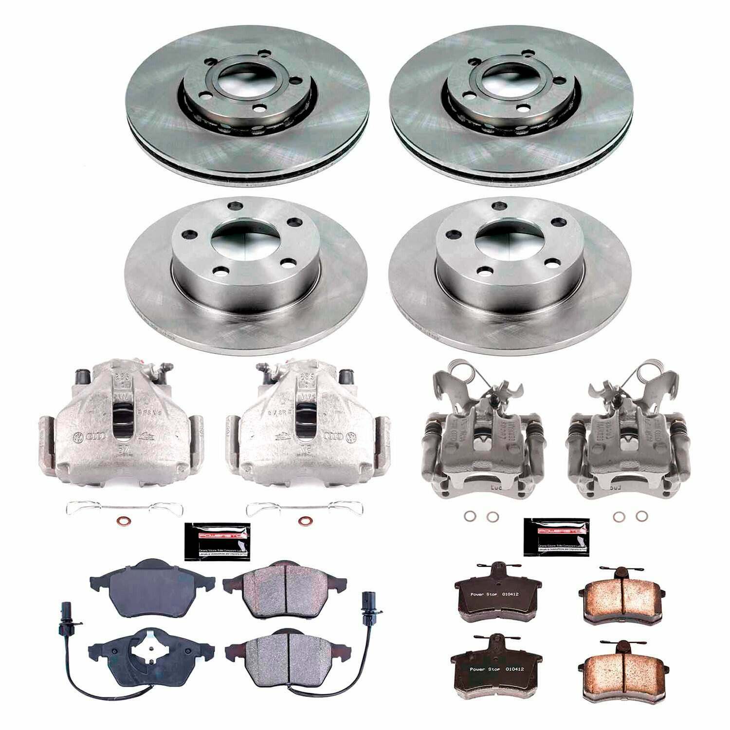Power Stop 99-01 Audi A4 Quattro Front & Rear Autospecialty Brake Kit w/Calipers - KCOE530
