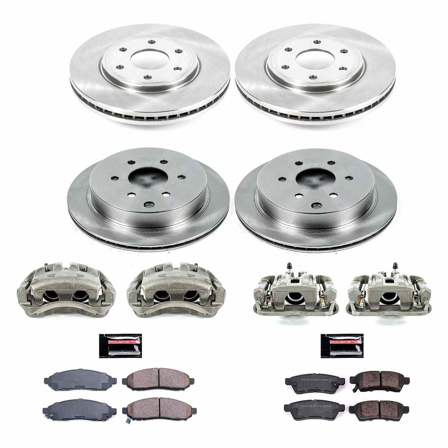 Power Stop 2019 Nissan Frontier Front & Rear Autospecialty Brake Kit w/Calipers - KCOE8357