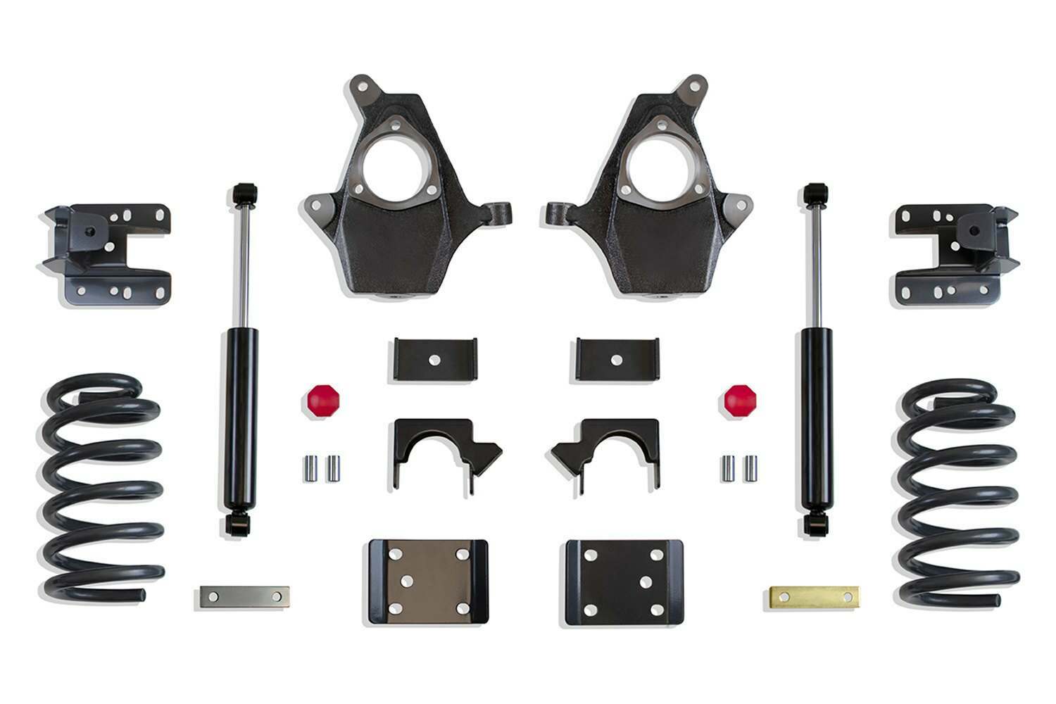 MaxTrac 4 inch/6 inch Lowering Kit (Spindles, Coils, Ext/Crew Cab, Cast Steel Arms) (2014-2016 Silverado 1500, Sierra, Sierra 1500) - KS331546-8