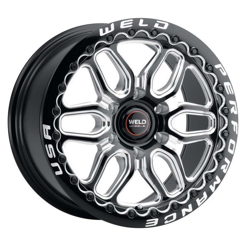Weld Racing 17x10 Laguna 6 Bead Lock 6x135 ET43 BS7.25 Gloss BLK MIL DIA 87.1 - S90370089P42