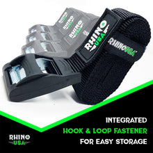 Rhino USA Rhino Usa Lashing Straps 1In X 12Ft - Set Of 4 (Black) - LASHING-STRAP-4PK