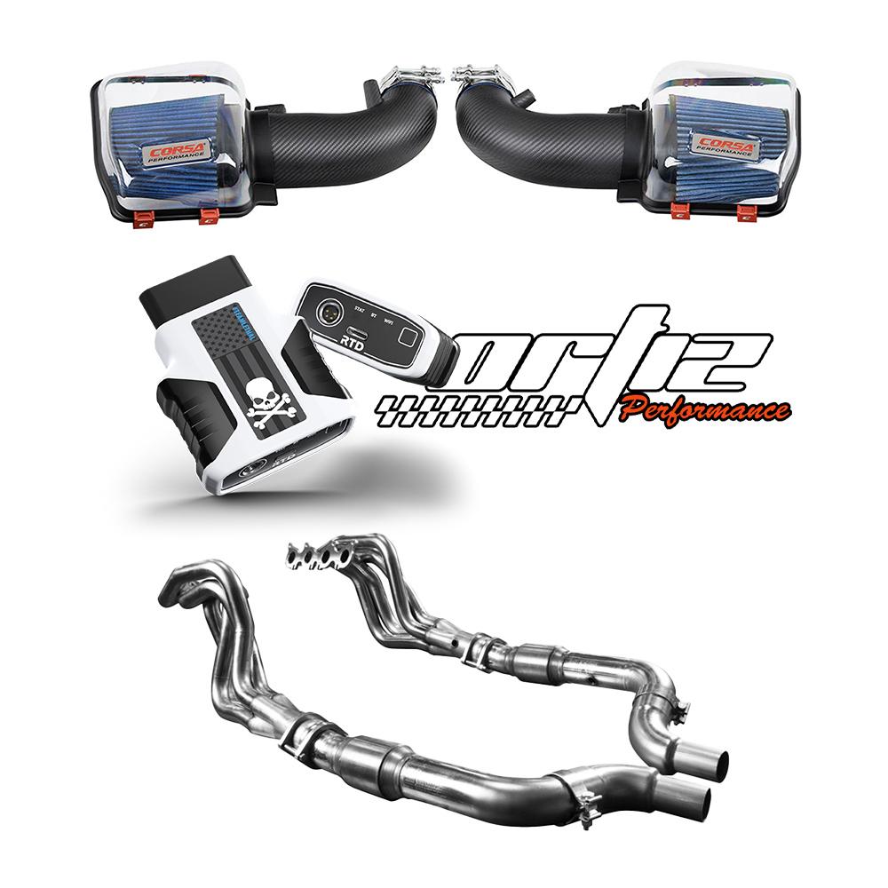 Stage 2 Power Pack - Intake, Headers, and RTD4 Tuner with Ortiz Tune (2024-2026 Mustang GT / Dark Horse)