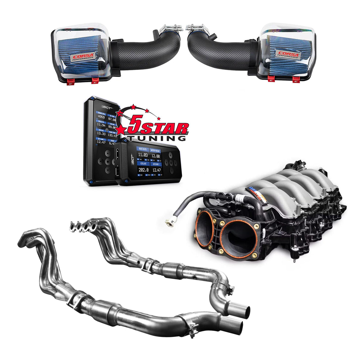 Stage 3 Power Pack - ALL OUT NA with SCT BDX Performance Programmer with 5 Star Tuning Tune (2024-2026 Mustang GT / Dark Horse)