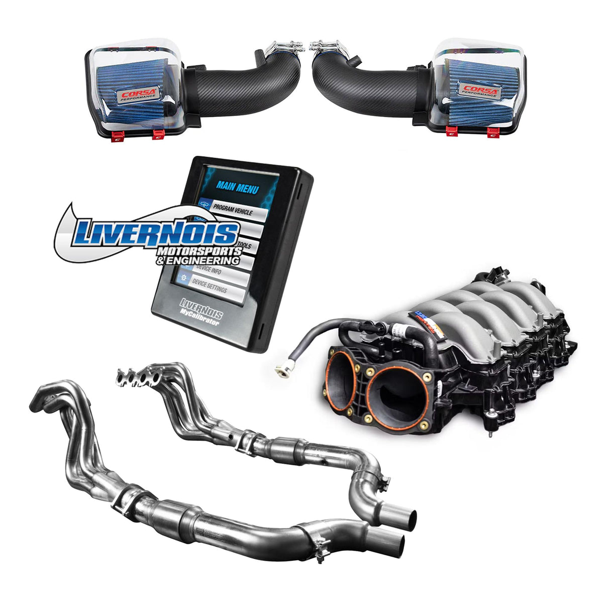 Stage 3 Power Pack - ALL OUT NA with Livernois Motorsports MYCALIBRATOR Touch Tuner with Custom Tune (2024-2026 Mustang GT / Dark Horse)