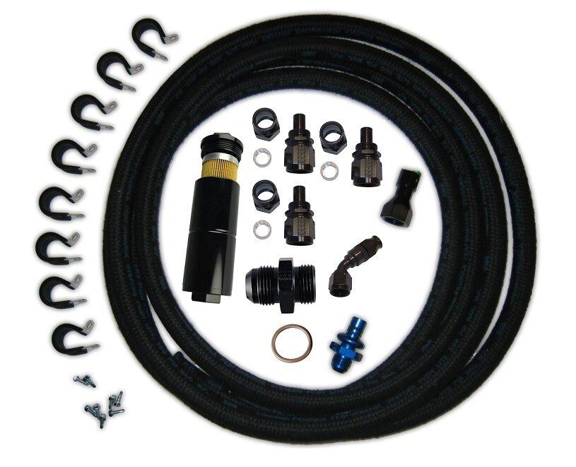 99-04 Mustang DivisionX Fuel Hat to Stock Fuel Rails Line Upgrade Kit (PTFE Hose)