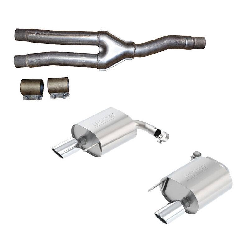 S550 Mustang Ecoboost Exhaust Upgrade Combo (Lethal Resonator Delete with Borla Axle Back)