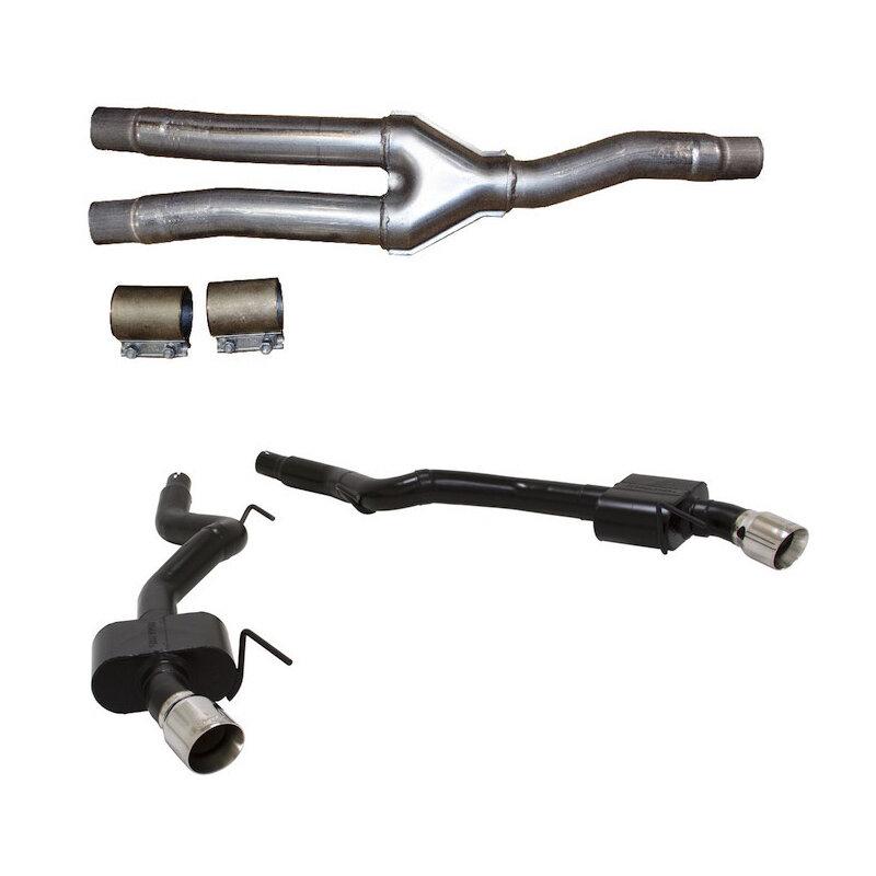 S550 Mustang Ecoboost Exhaust Upgrade Combo (Lethal Resonator Delete with Flowmaster American Thunder Axle Back)