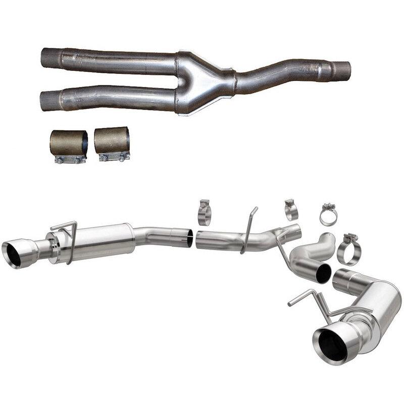 S550 Mustang Ecoboost Exhaust Upgrade Combo (Lethal Resonator Delete with Magnaflow Competition Axle Back)