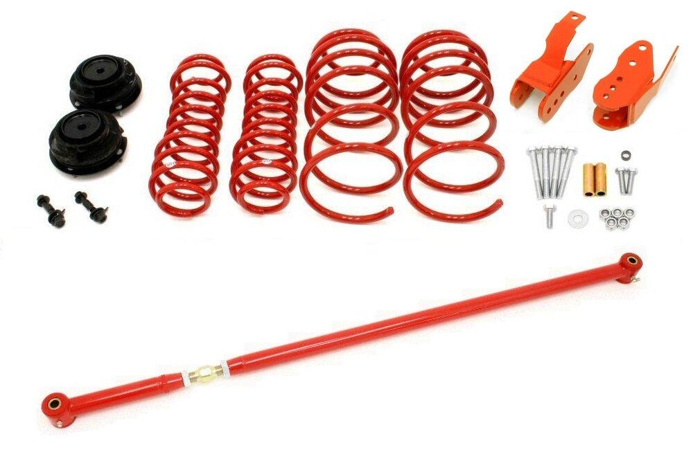BMR Suspension LSP001R 2005-2010 Mustang GT / 07-2014 Shelby GT500 Lowering Package - Coupe (Red)