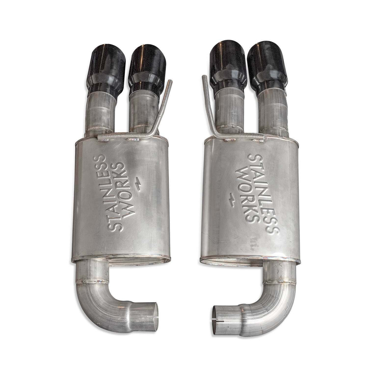 Stainless Works Redline Factory Connect Axleback - 3" Black Tips (2018-2023 Mustang GT) - M18ABRB