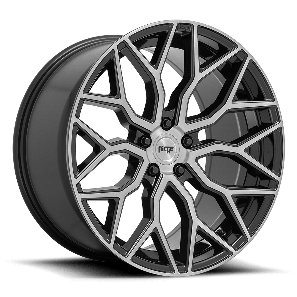 Niche M262 Mazzanti Wheel, 20X10.5 in Gloss Black Brushed Face with 5X112 Bolt Pattern and 40 Offset - M2622005F8+40