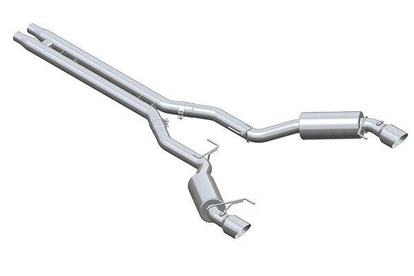 MBRP T409 Stainless Race Series Cat-Back with H Pipe - Convertible (Polished Tips) (2015-2017 Mustang GT Non-Active) - S7241409