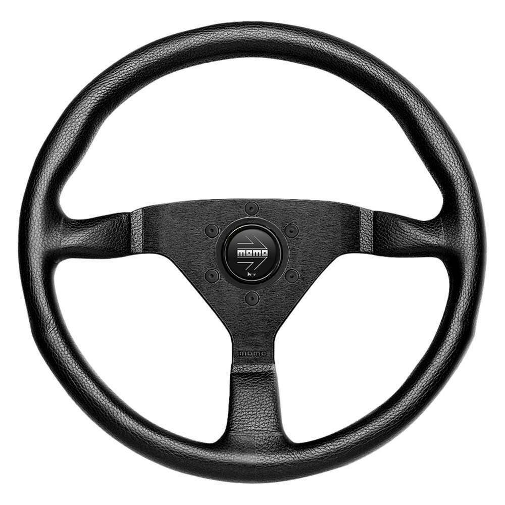 Momo Steering Wheel - Montecarlo, 350 Diam, 40 Dish, Blk Lea, Blk Stitch, Blk Spokes - MCL35BK1B