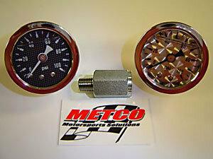 Metco Motorsports Liquid Filled Fuel Rail Gauge Kit
