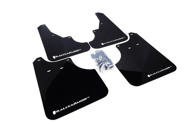 Rally Armor Black Mud Flap/White Logo (2009-2013 Subaru Forester) - MF11-UR-BLK/WH