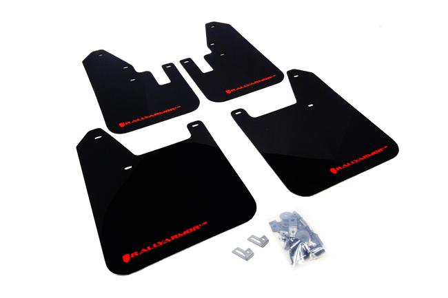 Rally Armor Black Mud Flap/Red Logo (1998-2002 Forester) - MF13-UR-BLK/RD