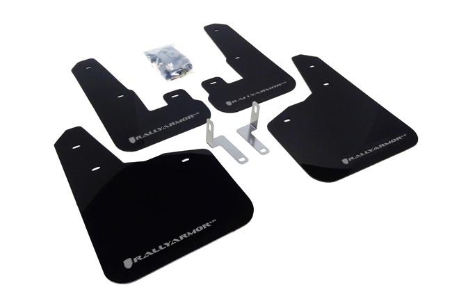 Rally Armor Black Mud Flap/Silver Logo (2010-2014 Legacy 2.5i, Legacy 3.6R, Legacy 3.6R Limited) - MF14-UR-BLK/SIL