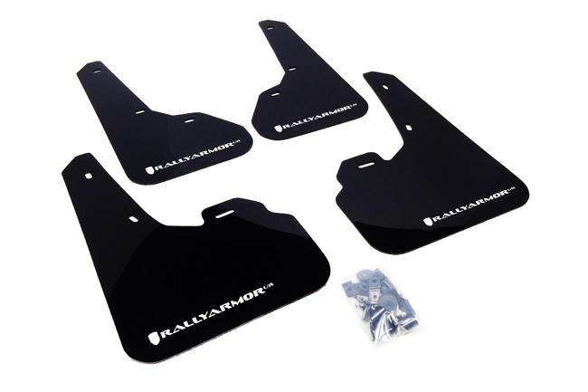 Rally Armor Black Mud Flap/White Logo (2010-2013 3 i, 3 S, 3 Mazdaspeed) - MF17-UR-BLK/WH